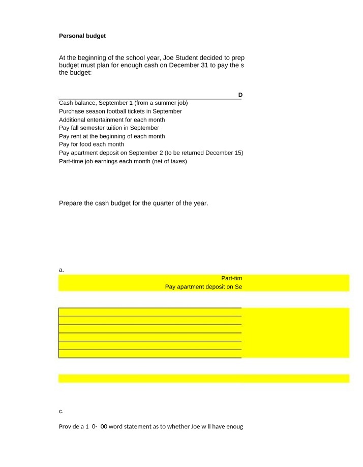Personal Budget for Students - Managing Finances