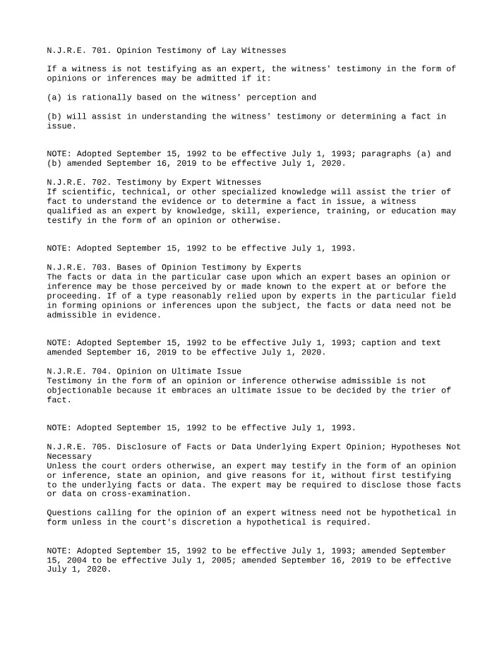 MA410 - Opinions and Expert Testimony