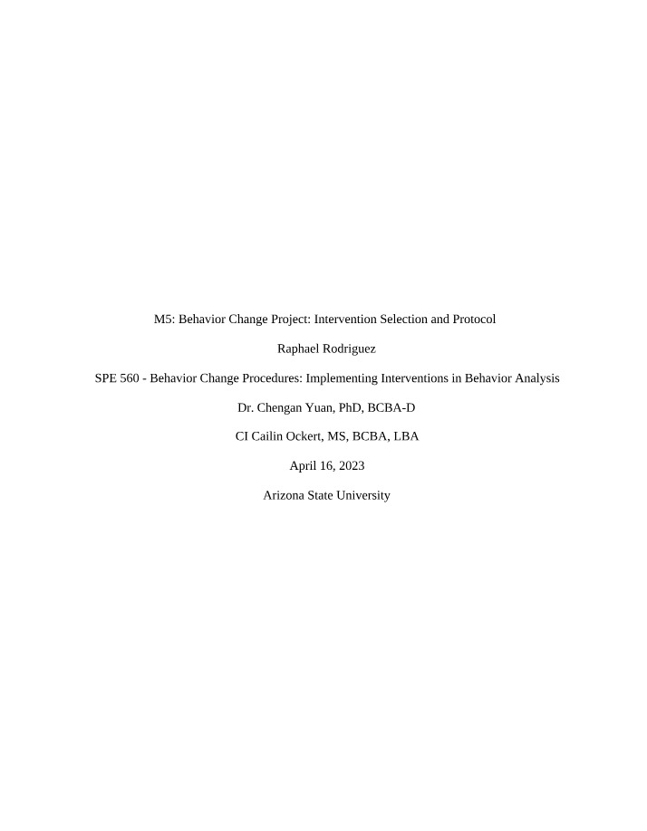 Behavior Change Interventions - Selection and Implementation