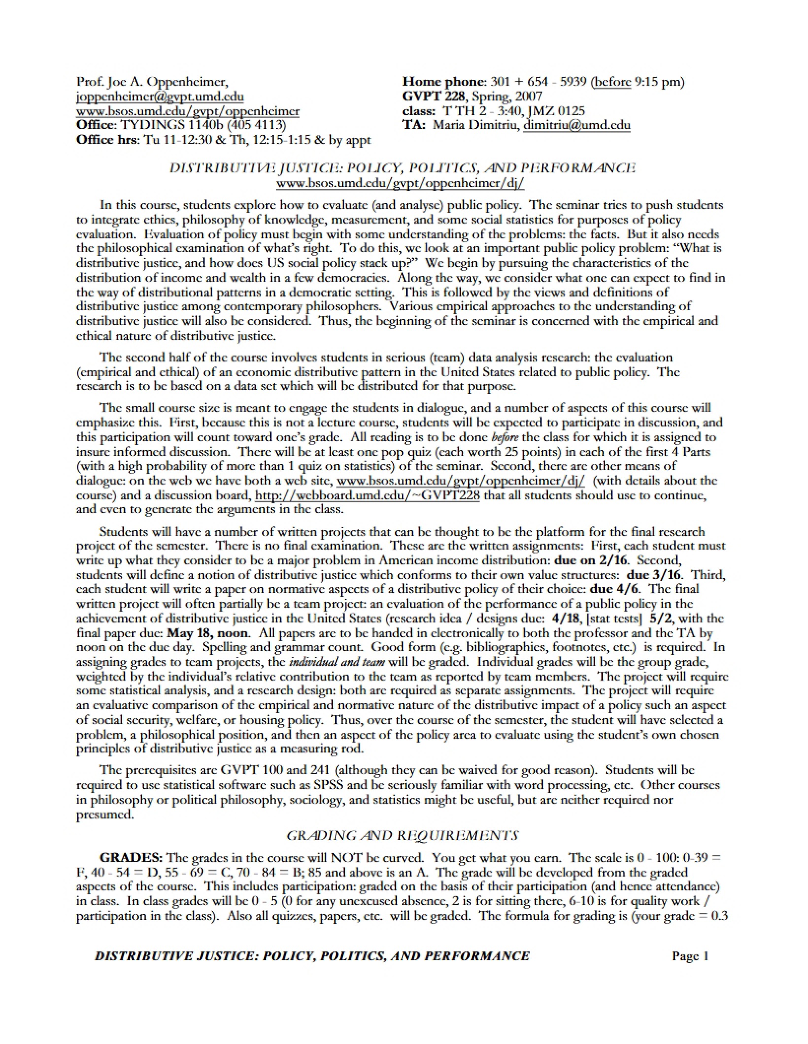 Course Guide for Political Science Research