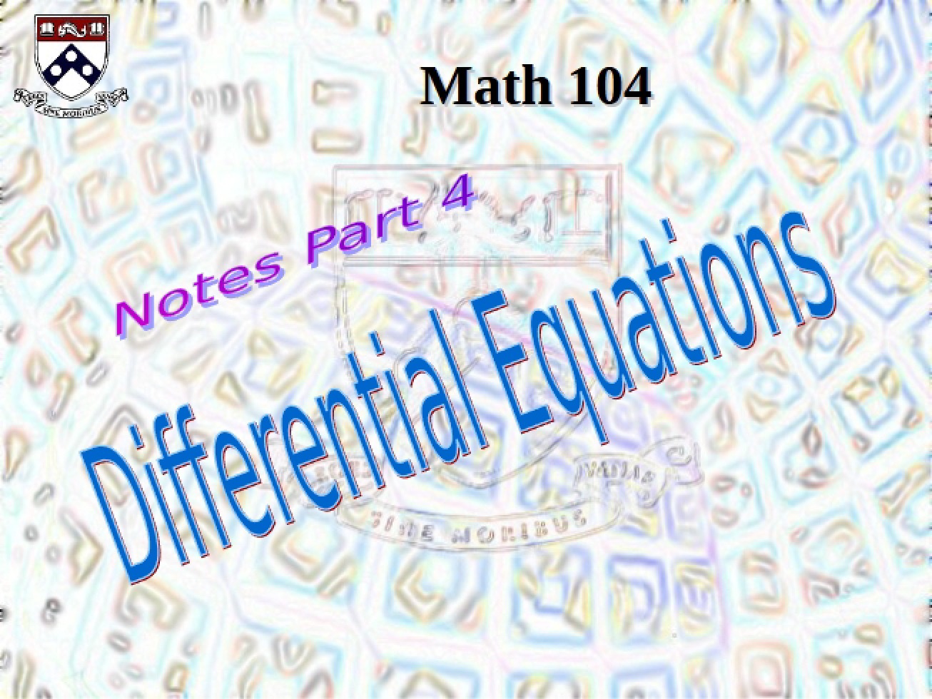 Differential Equations