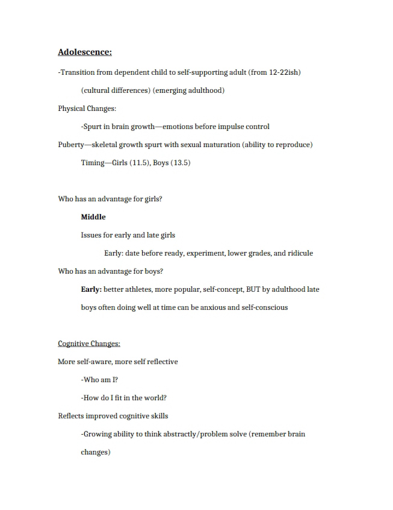 Adolescence Overview