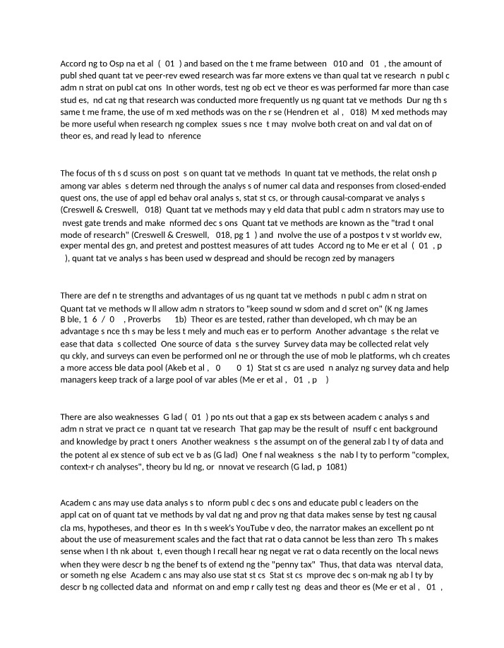 Quantitative Methods Strengths in Public Administration
