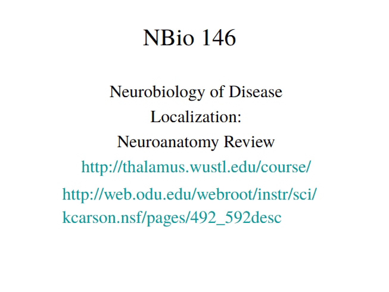 Disease Neurobiology