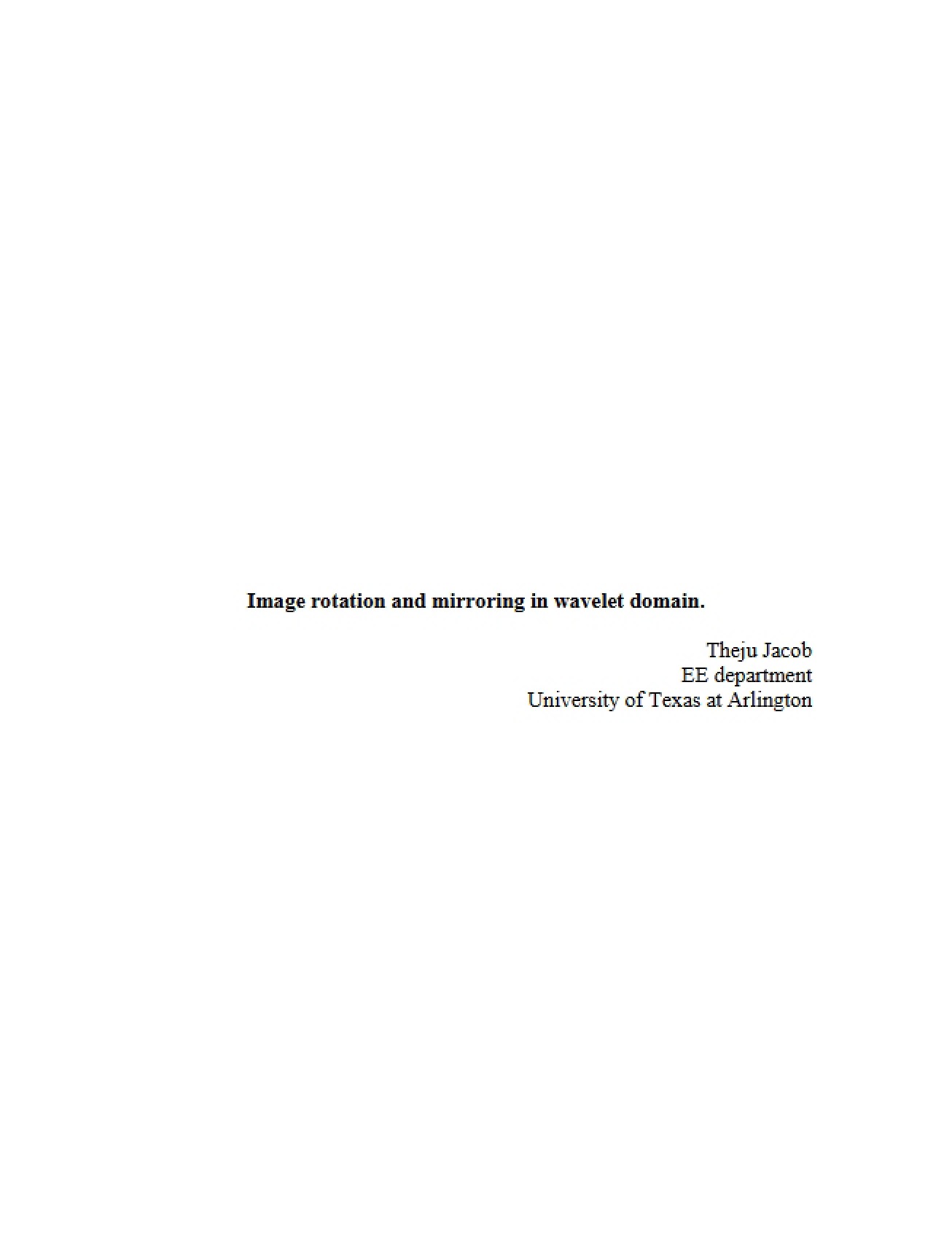 Wavelet Domain Image Mirroring and Rotation
