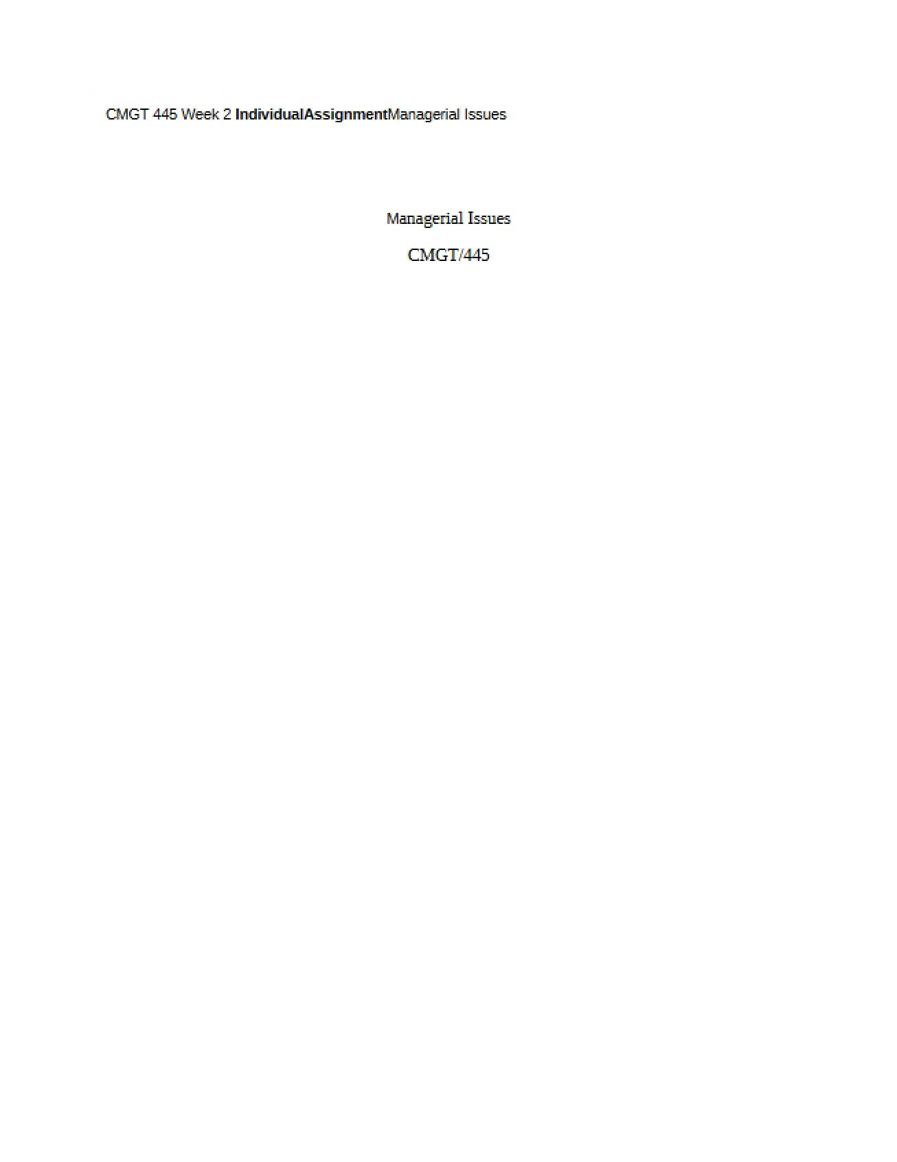 Issues in Management