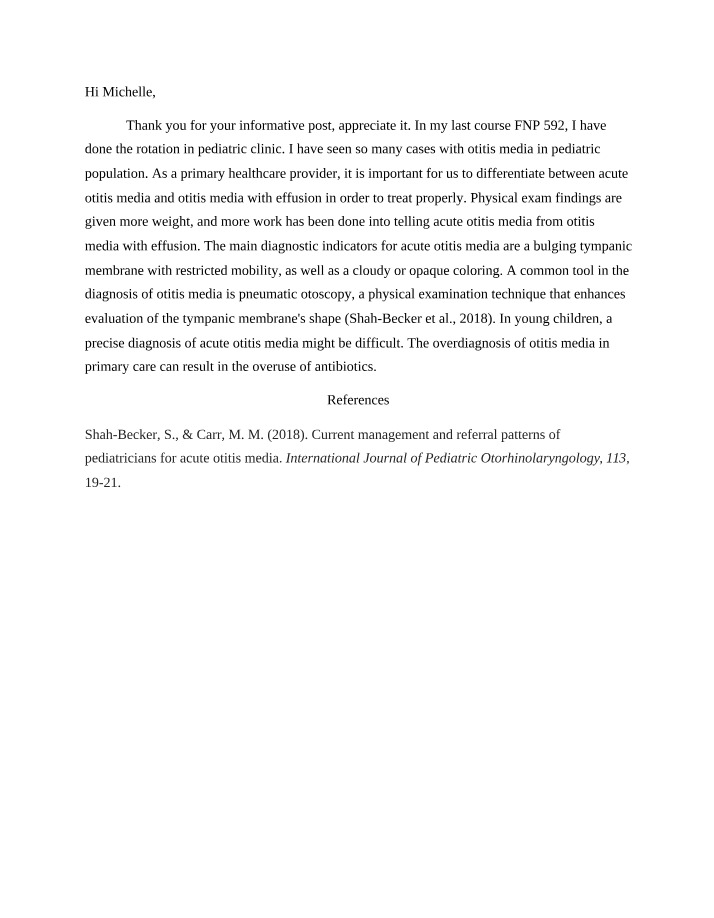 Otitis Media with Effusion vs Acute Otitis Media