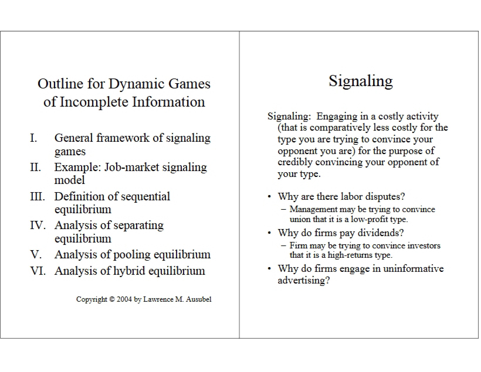Economic Signaling