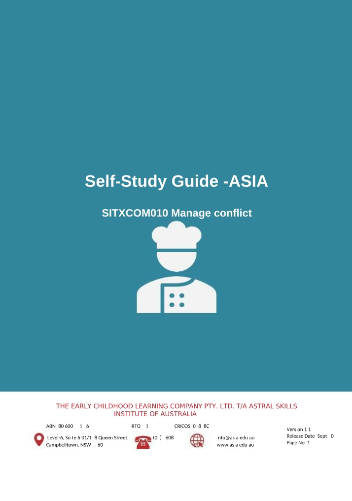 Self-Study Guide for SITXCOM010