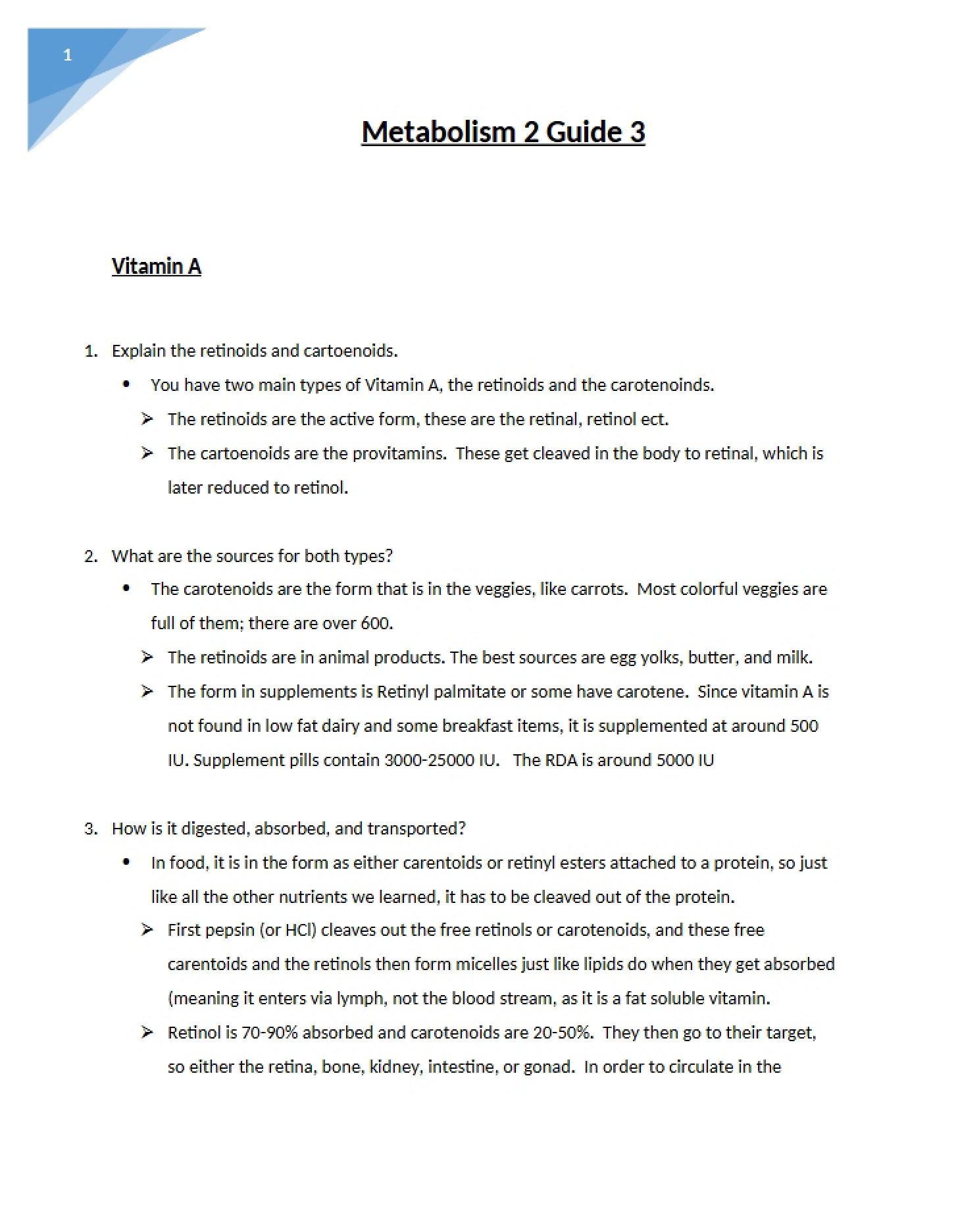 Third Study Manual for Metabolism 2