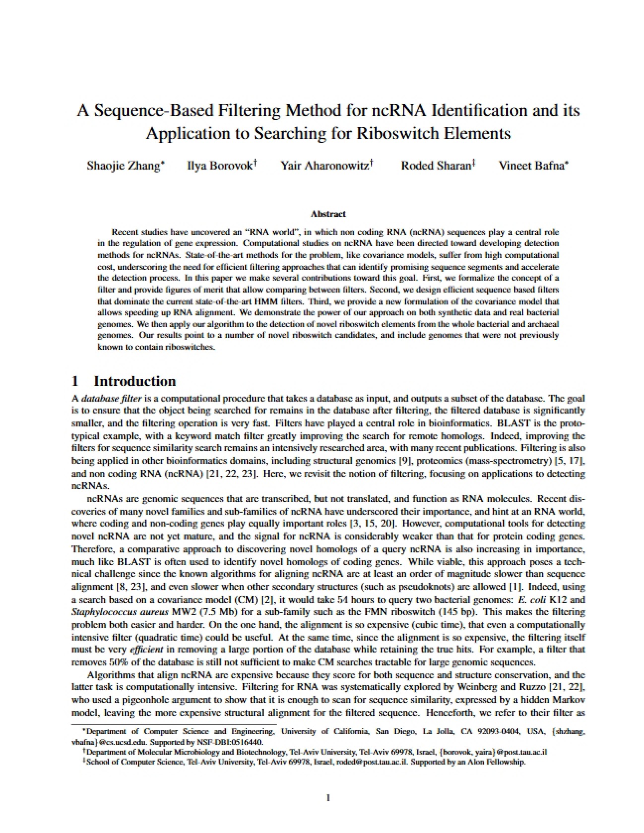 Filtering Methods Based on Sequences