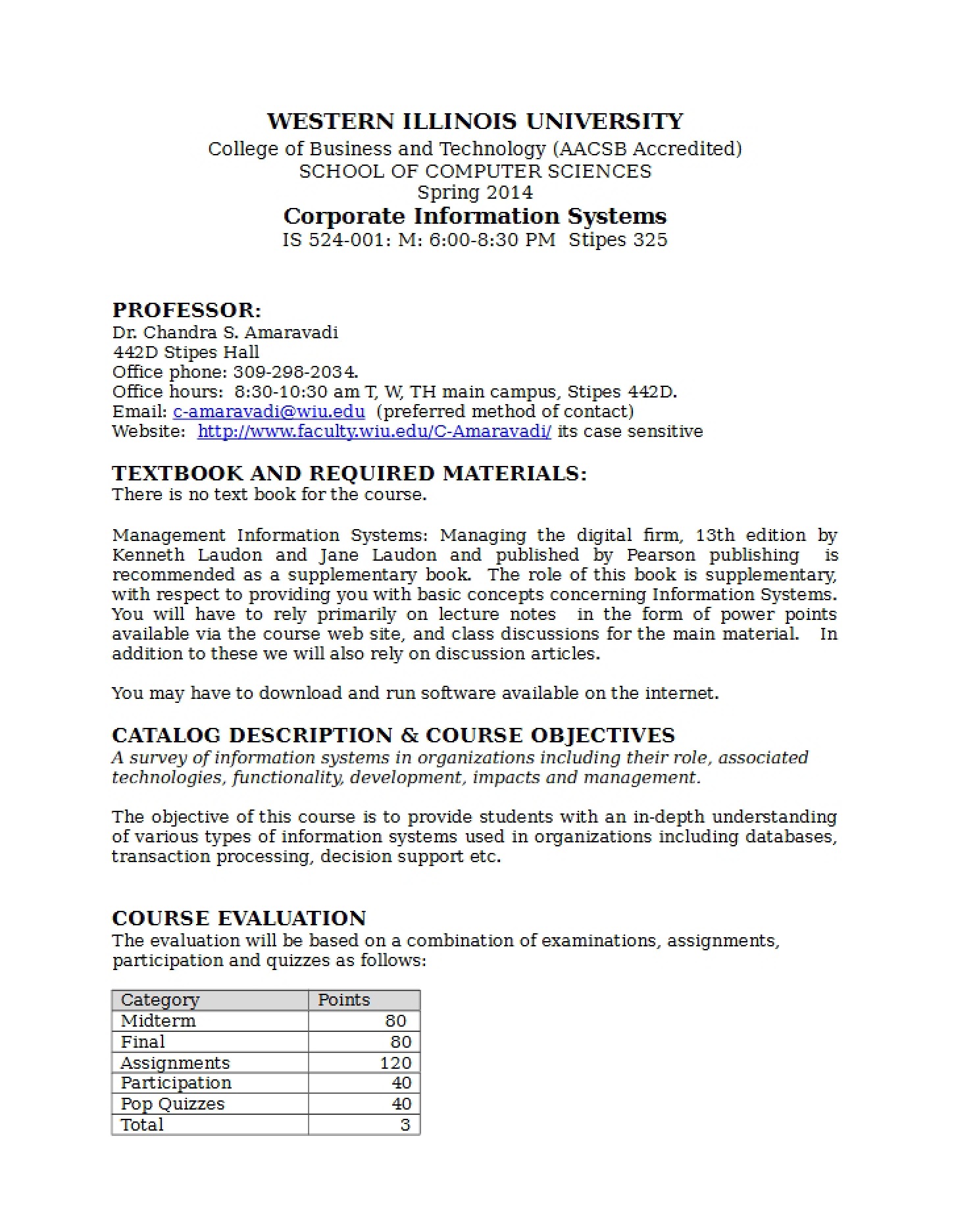 Course Syllabus