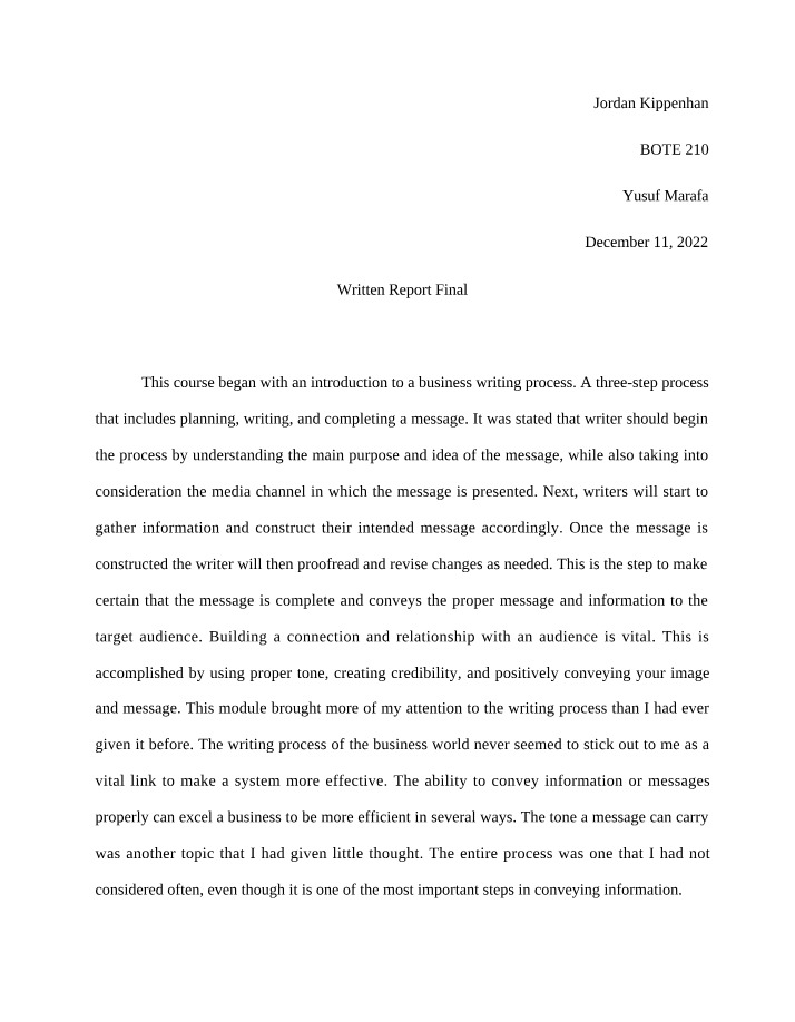 Final Written Report