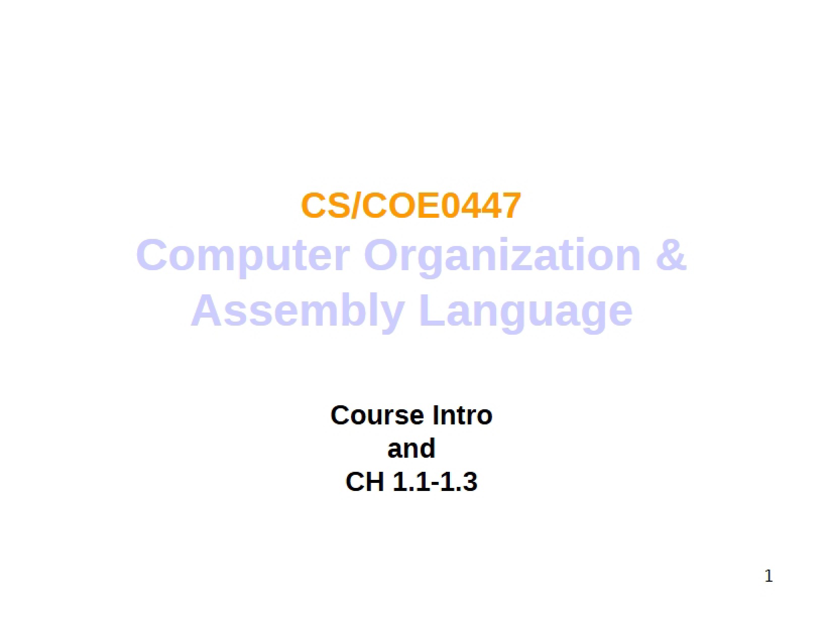 Introduction to Course