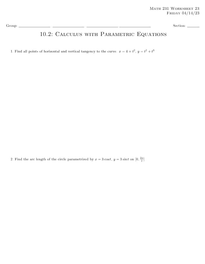 MATH231A - Worksheet 23