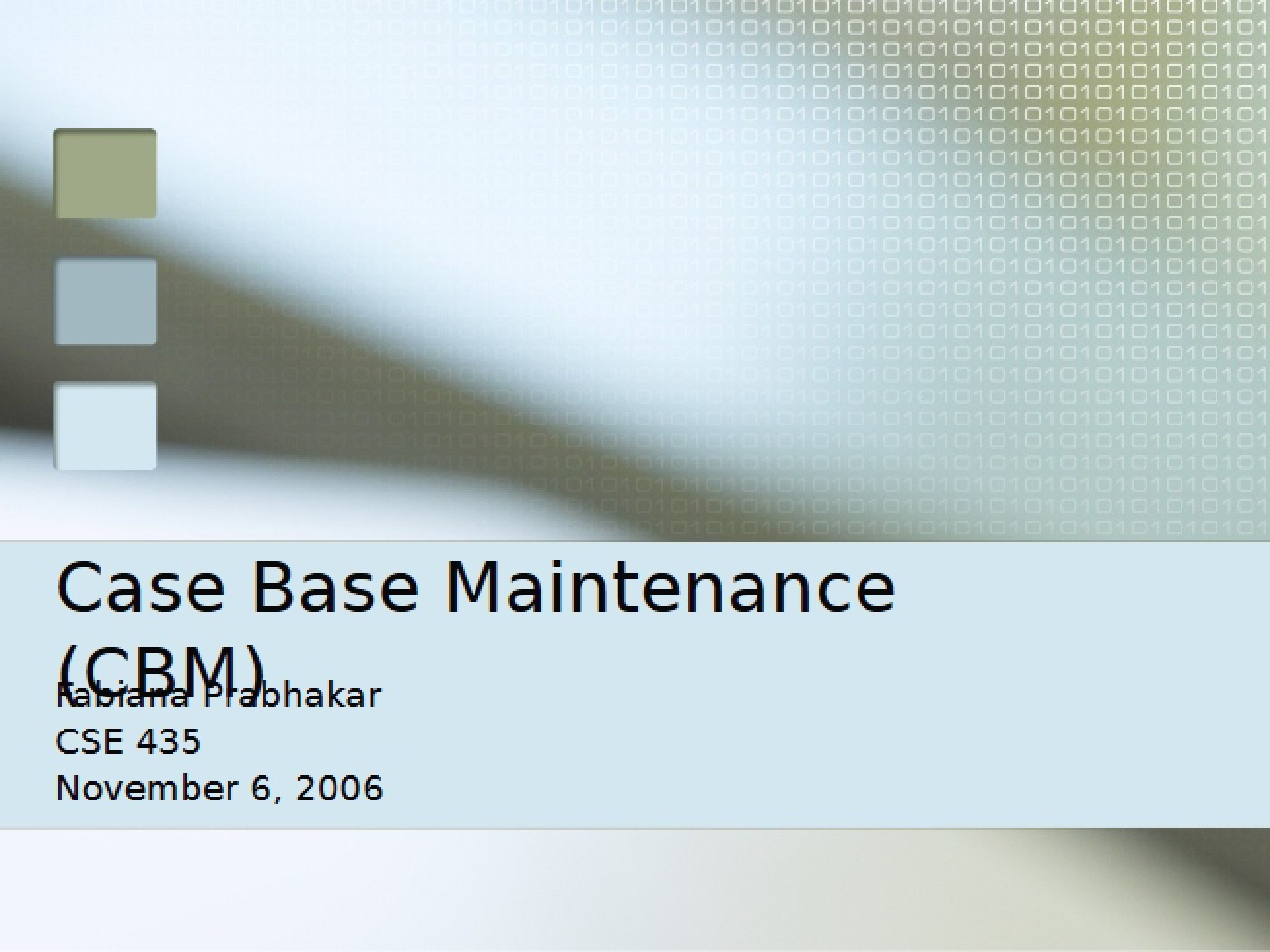Maintaining the Case Base in IDSS