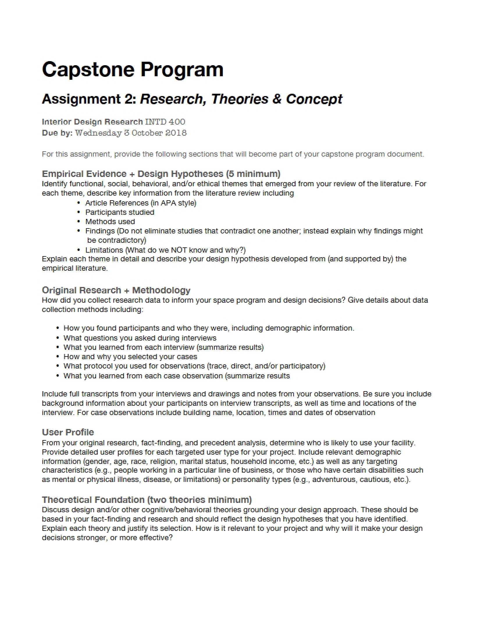 Assignment 2 Concept and Research Theories (Spring 2018)