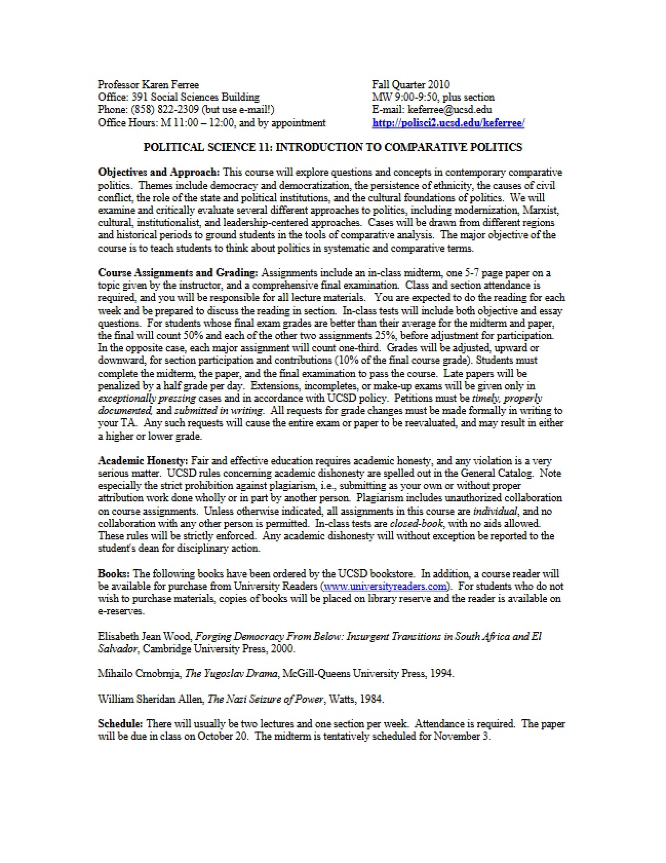 Comparative Politics Course Guide