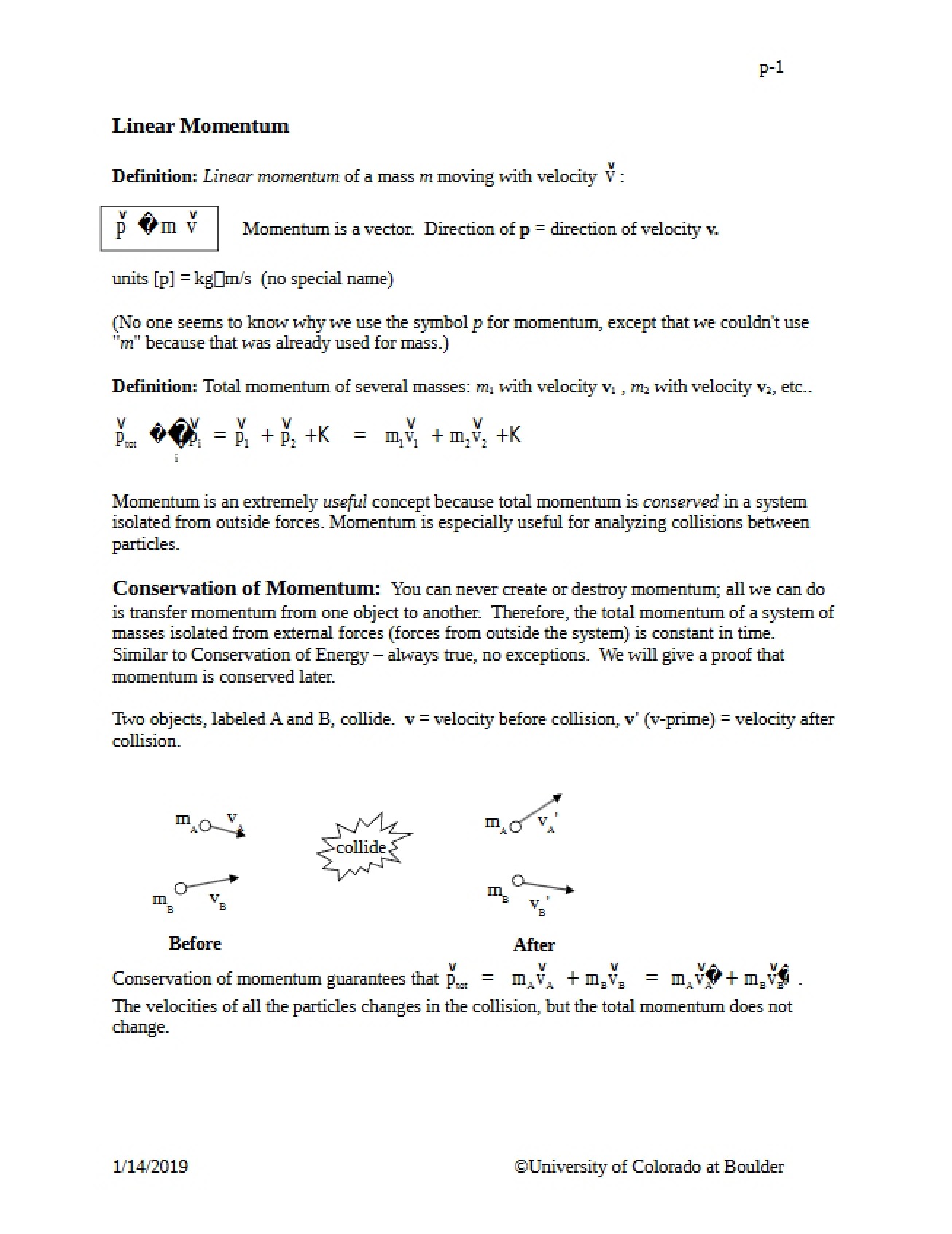 Linear Momentum (First Instance)