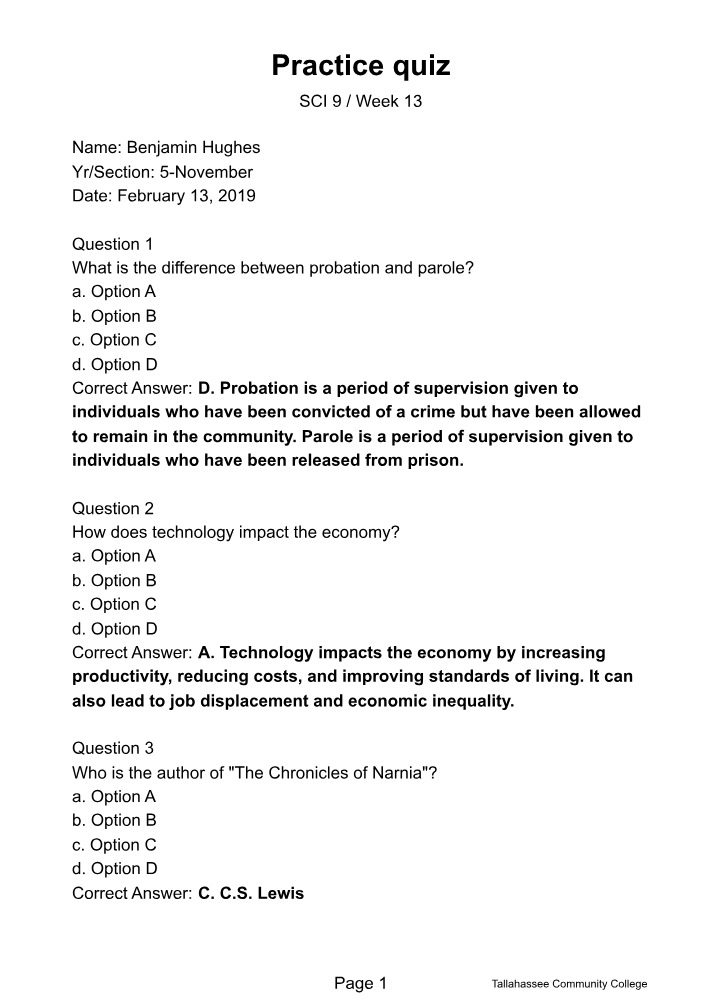 Biotechnology Practice Quiz