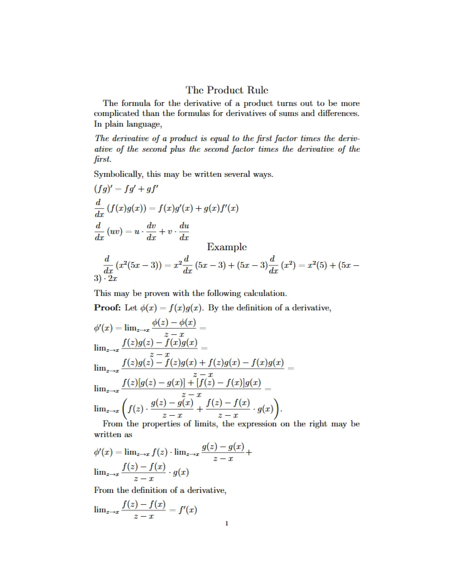 Rule of Products