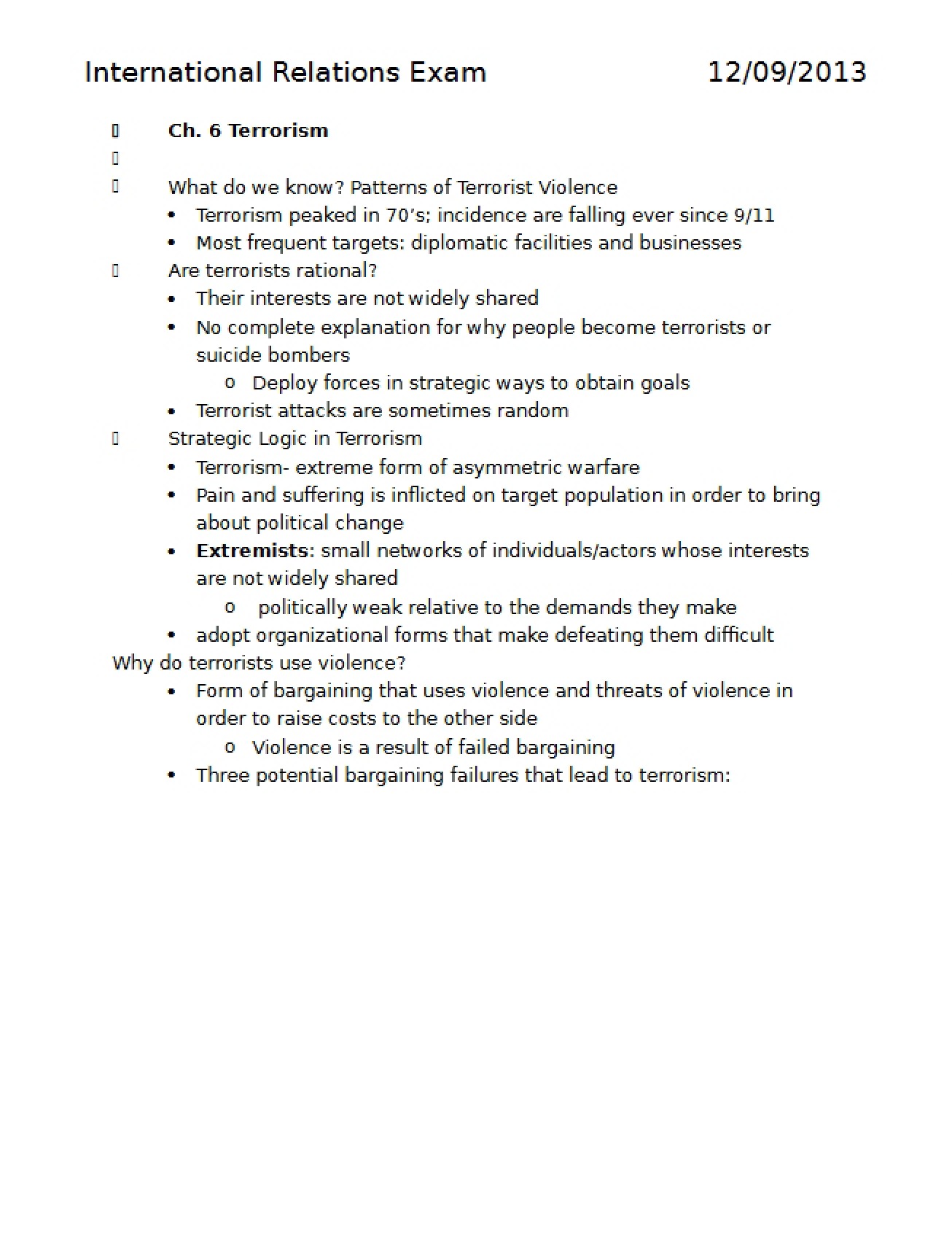 Examination on International Relations
