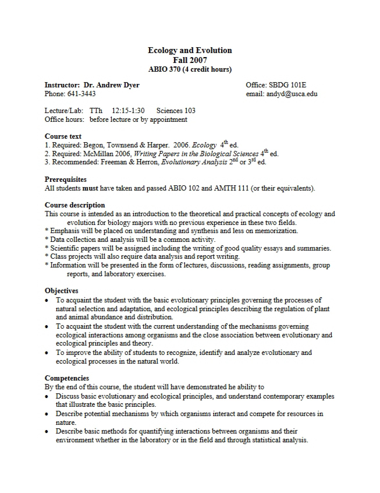 ABIO 370 Course Material