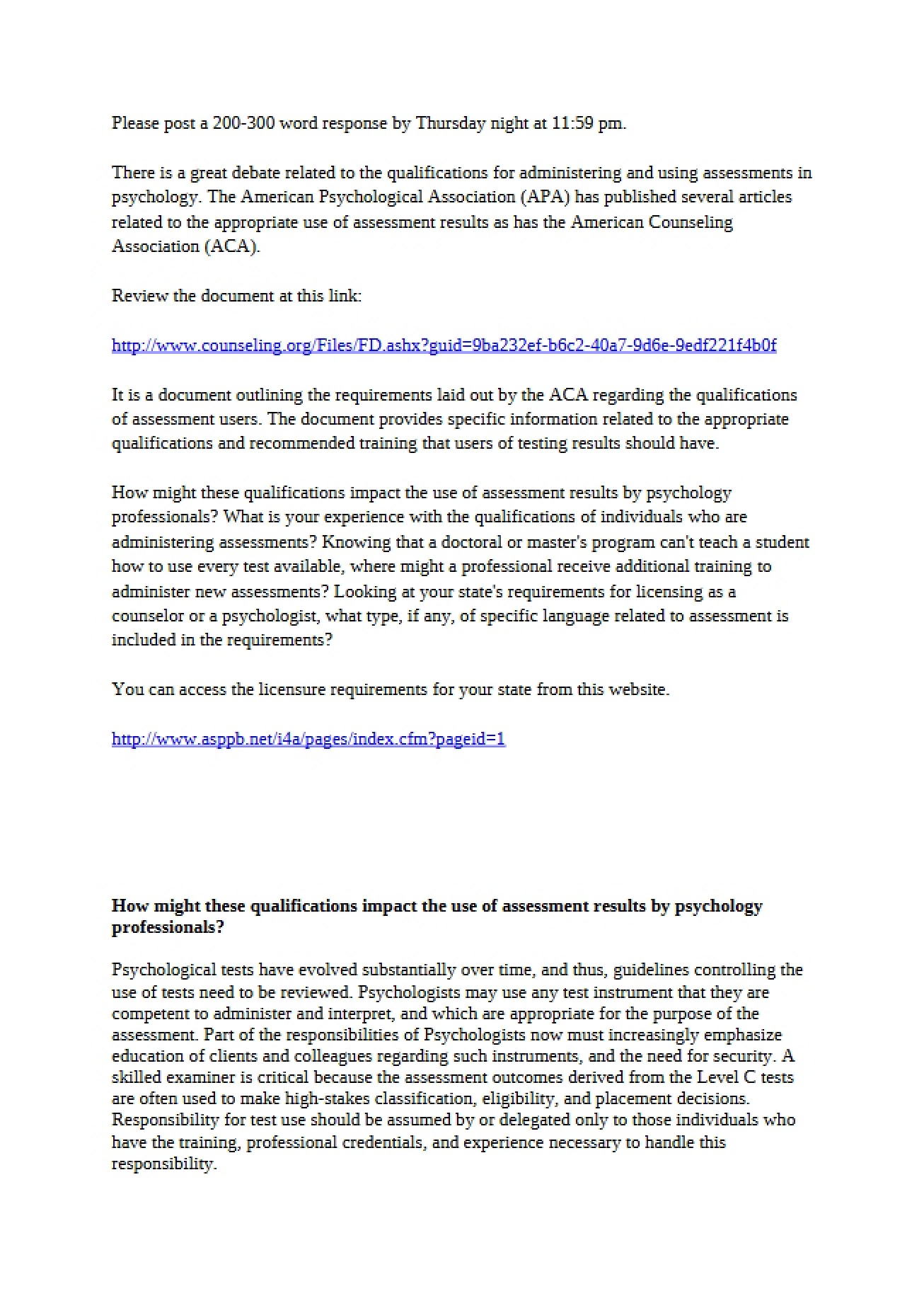 Psychometrics Task