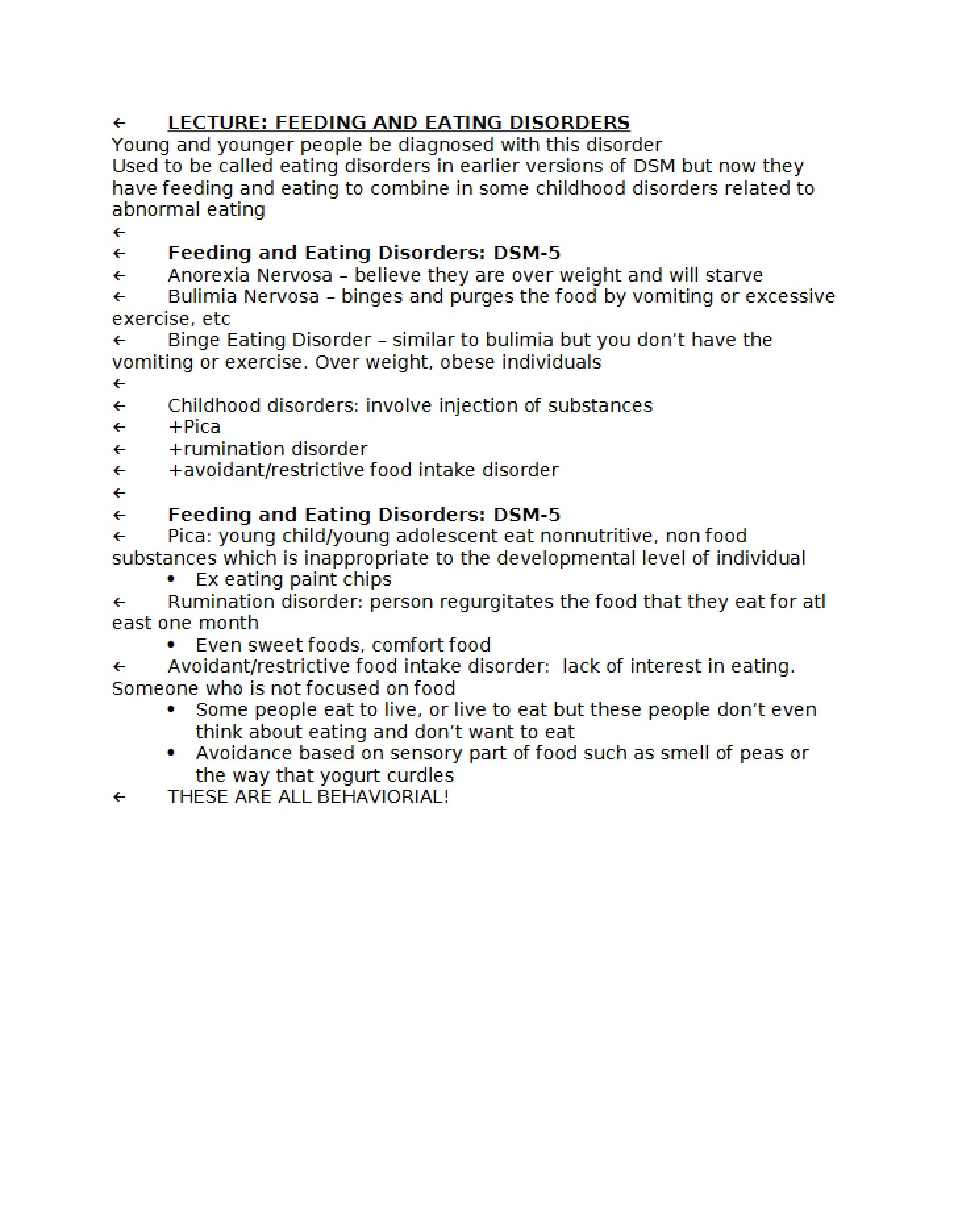 Lecture Eating and Feeding Disorders