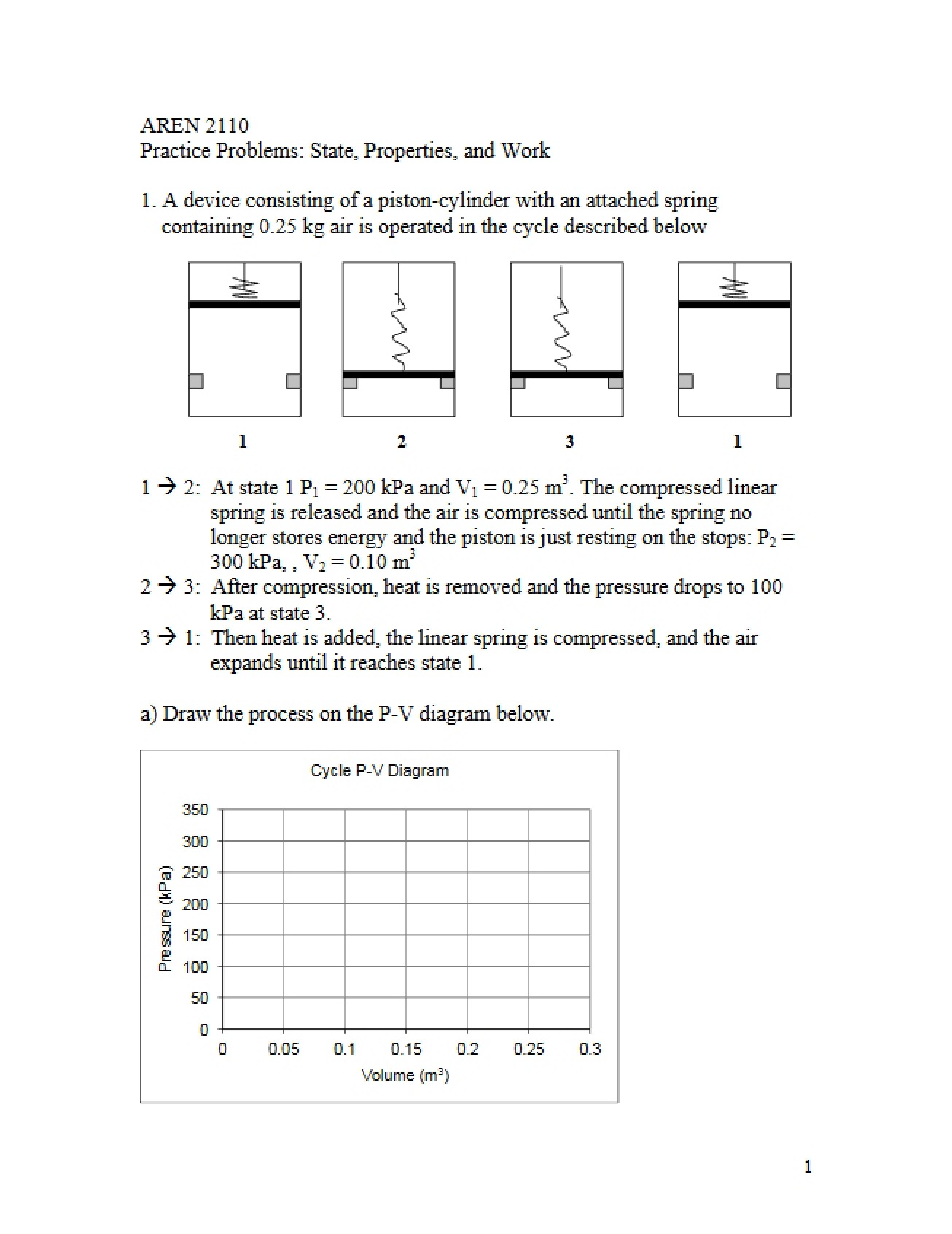 Collection of Practice Problems for Thermodynamics