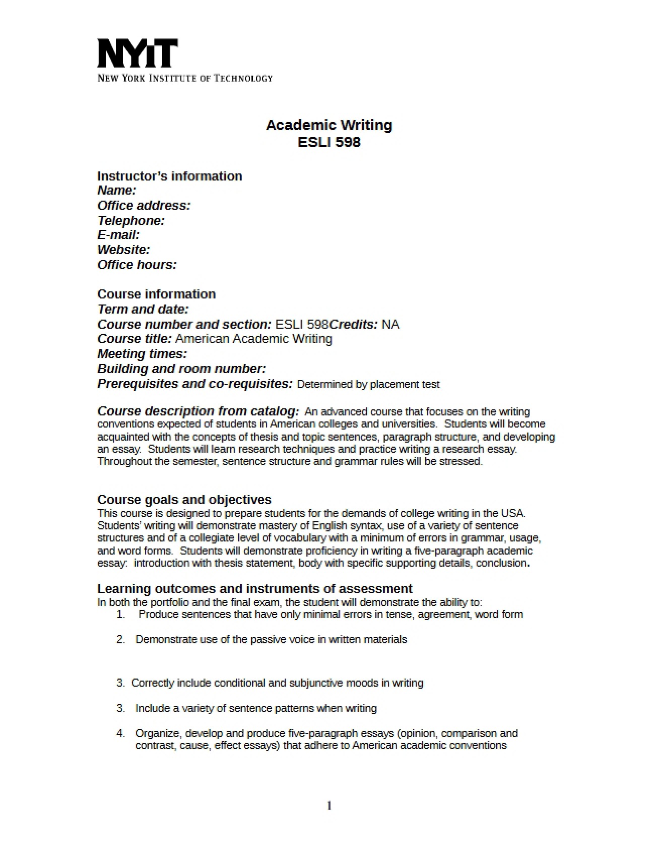 Writing for Academic Purposes