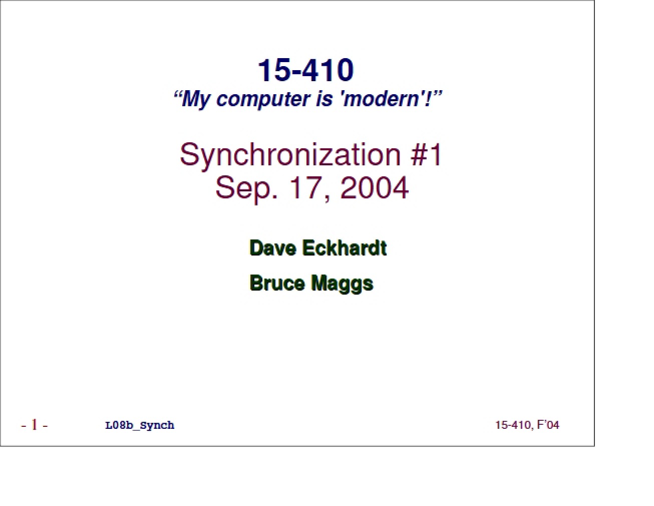Synchronization Methods