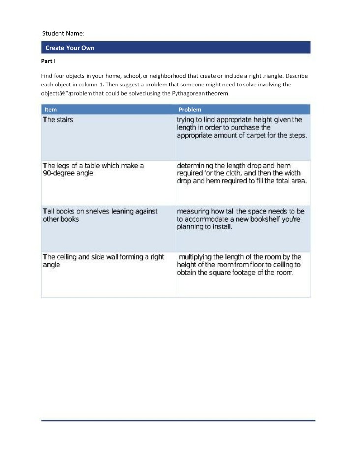 Geometry A - Create Your Own Worksheet