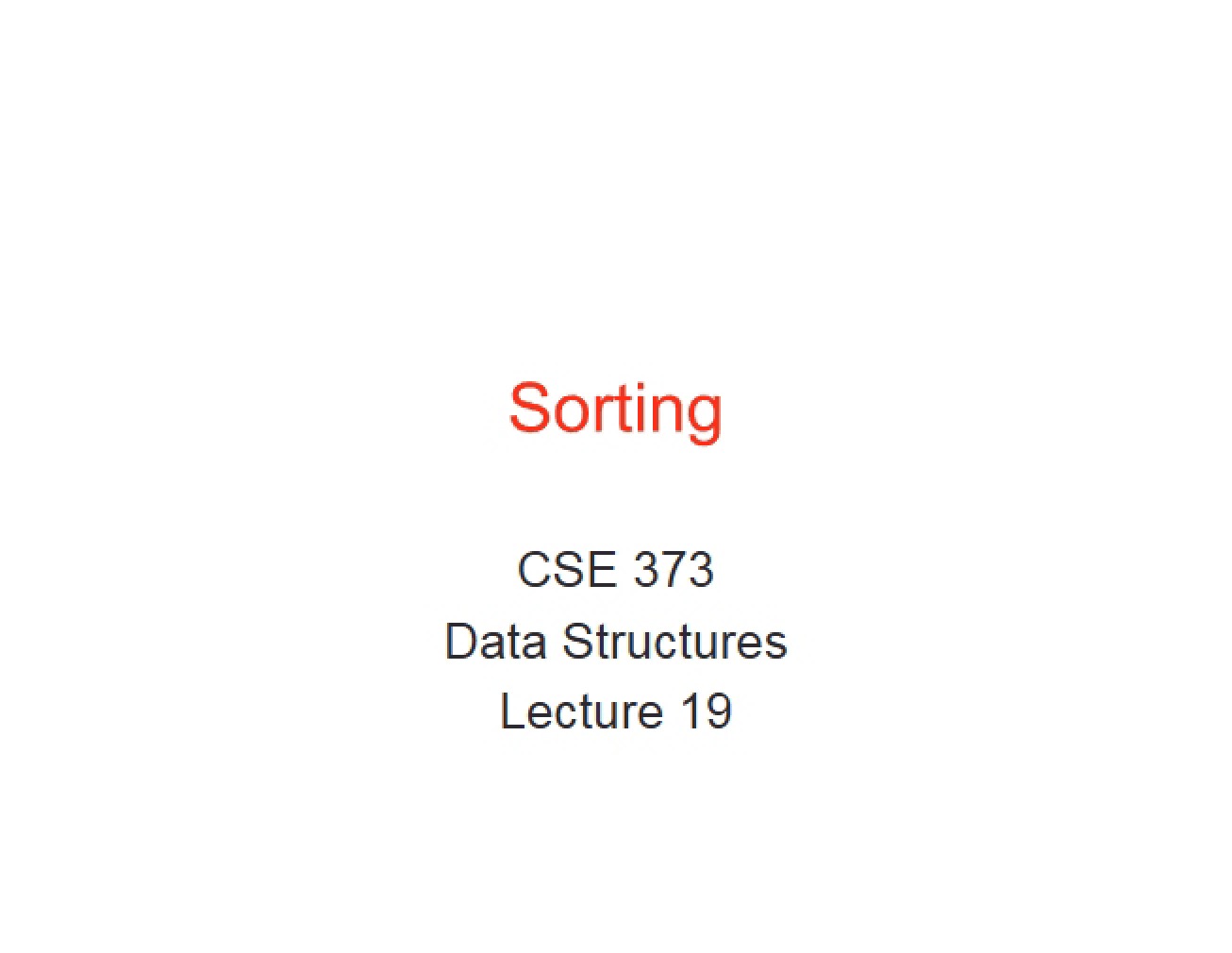 Notes from Lecture