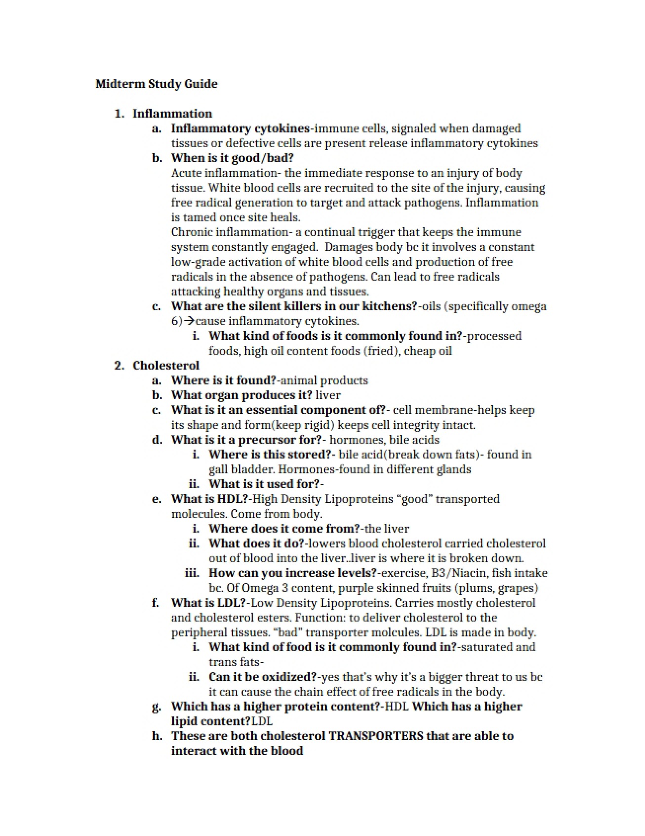 Study Guide for the Midterm Exam