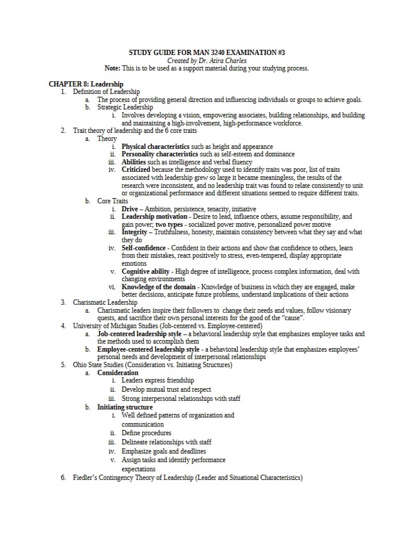 Leadership (Chapter 8)