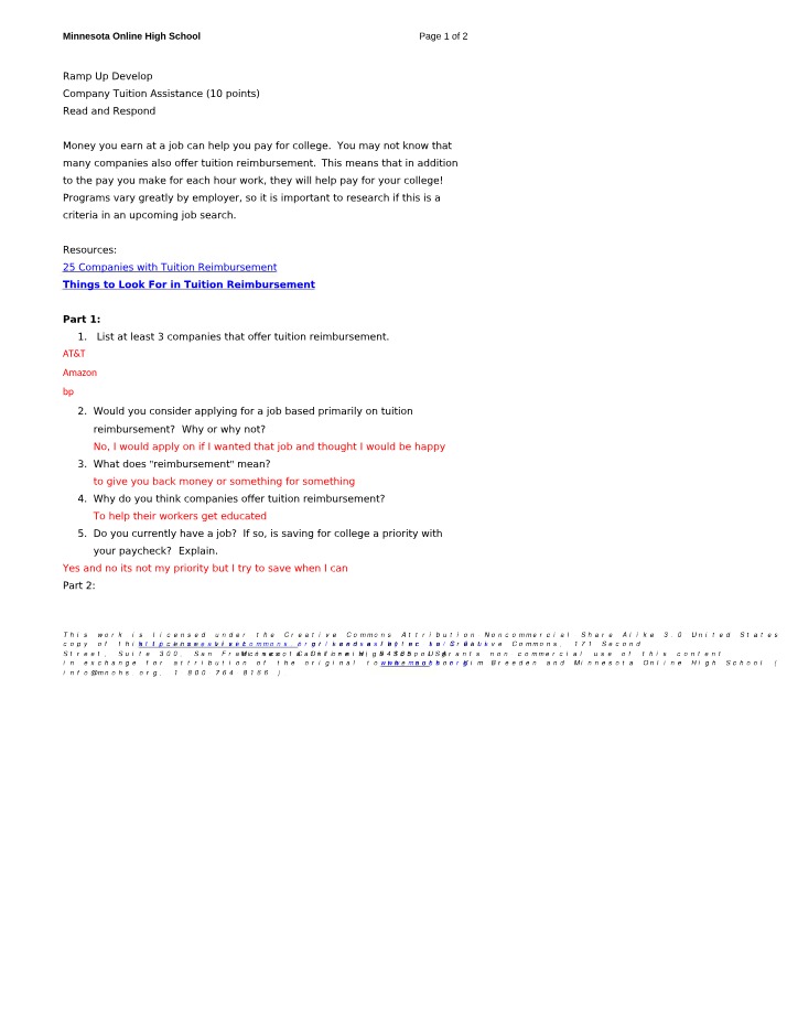 Assignment on Company Tuition Assistance