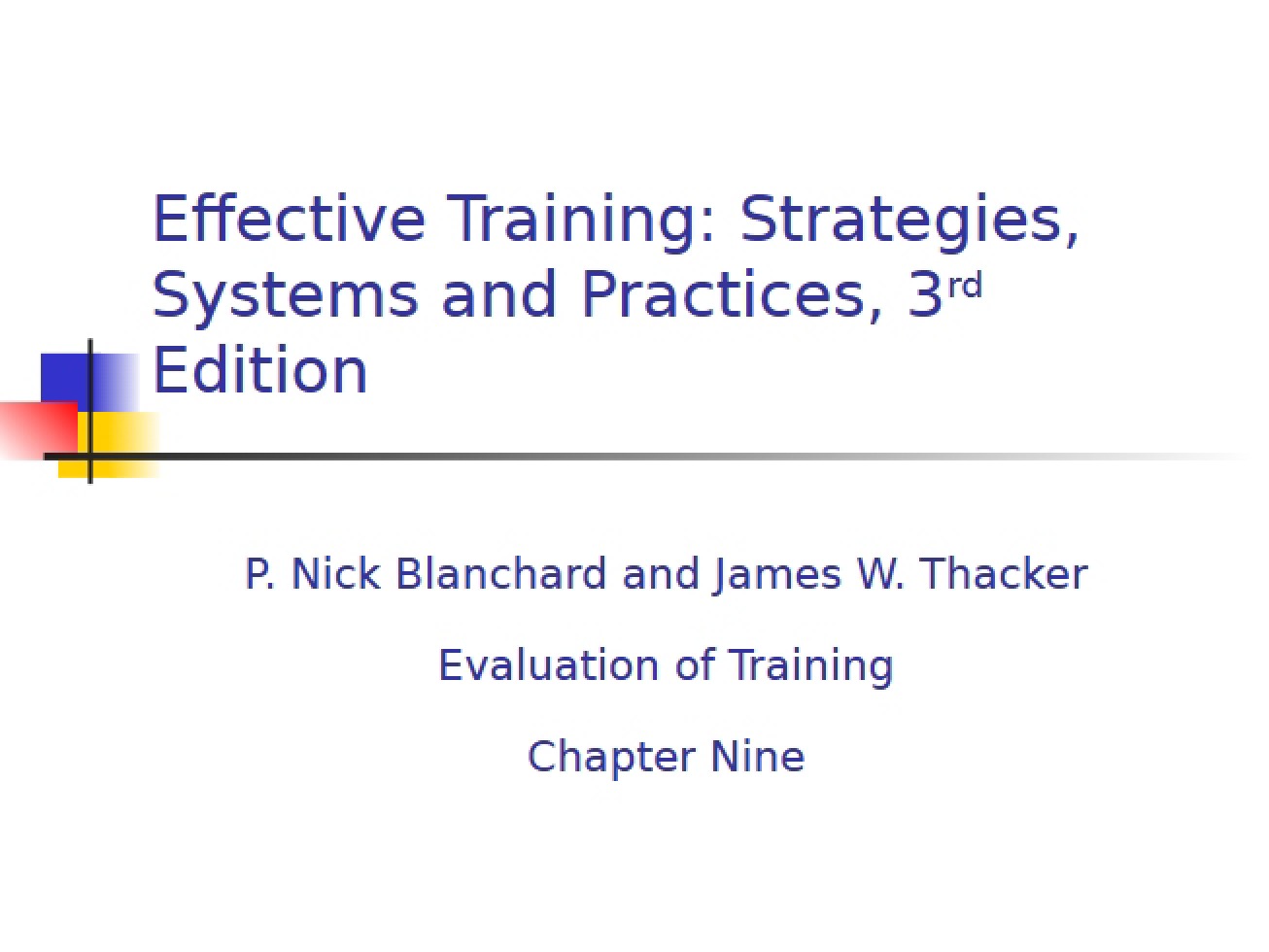 Training Effectiveness Strategies