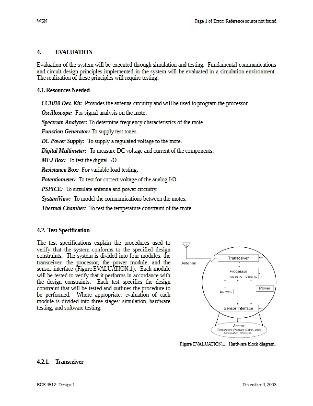 Project Evaluation