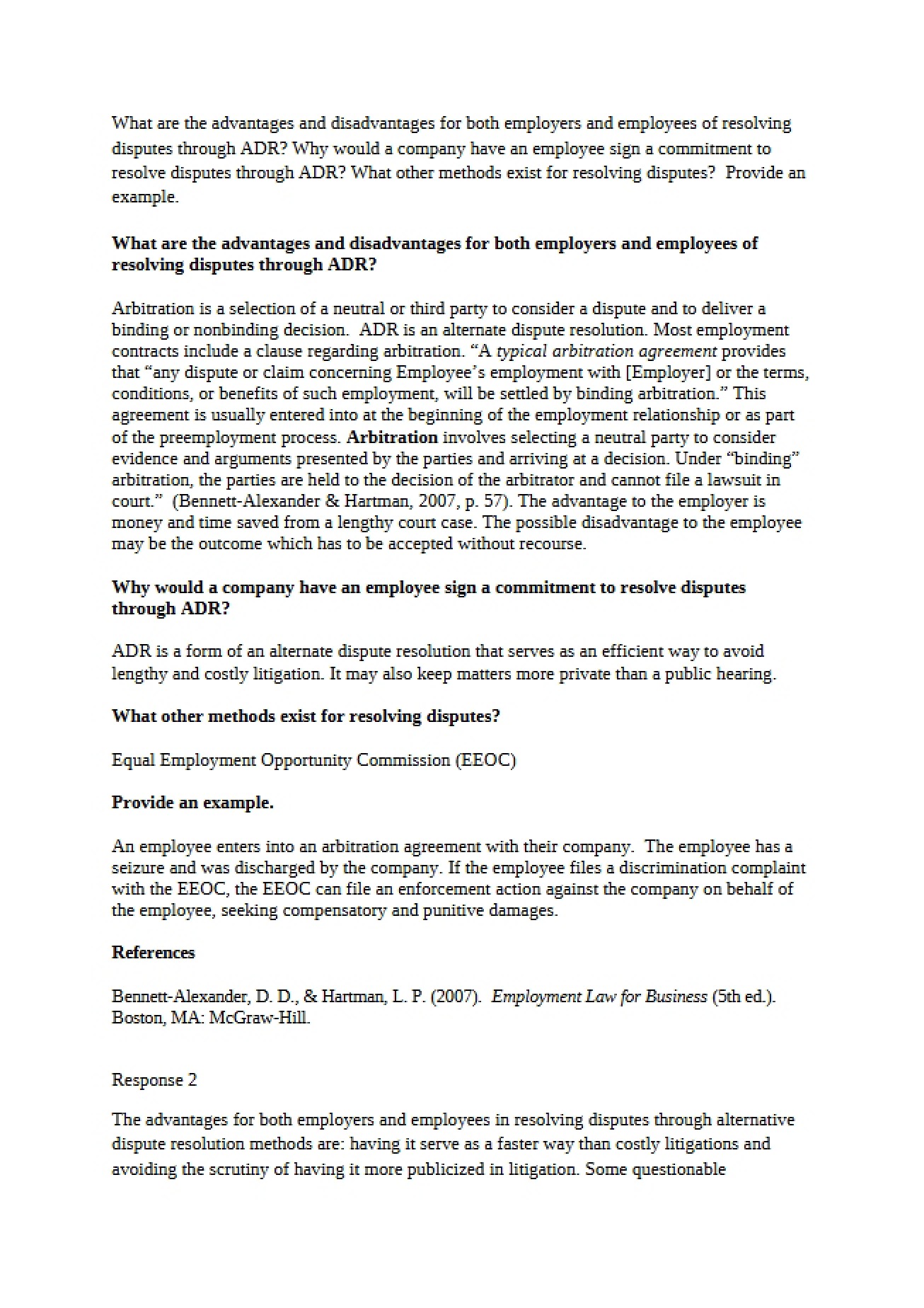 Procedures for Arbitration