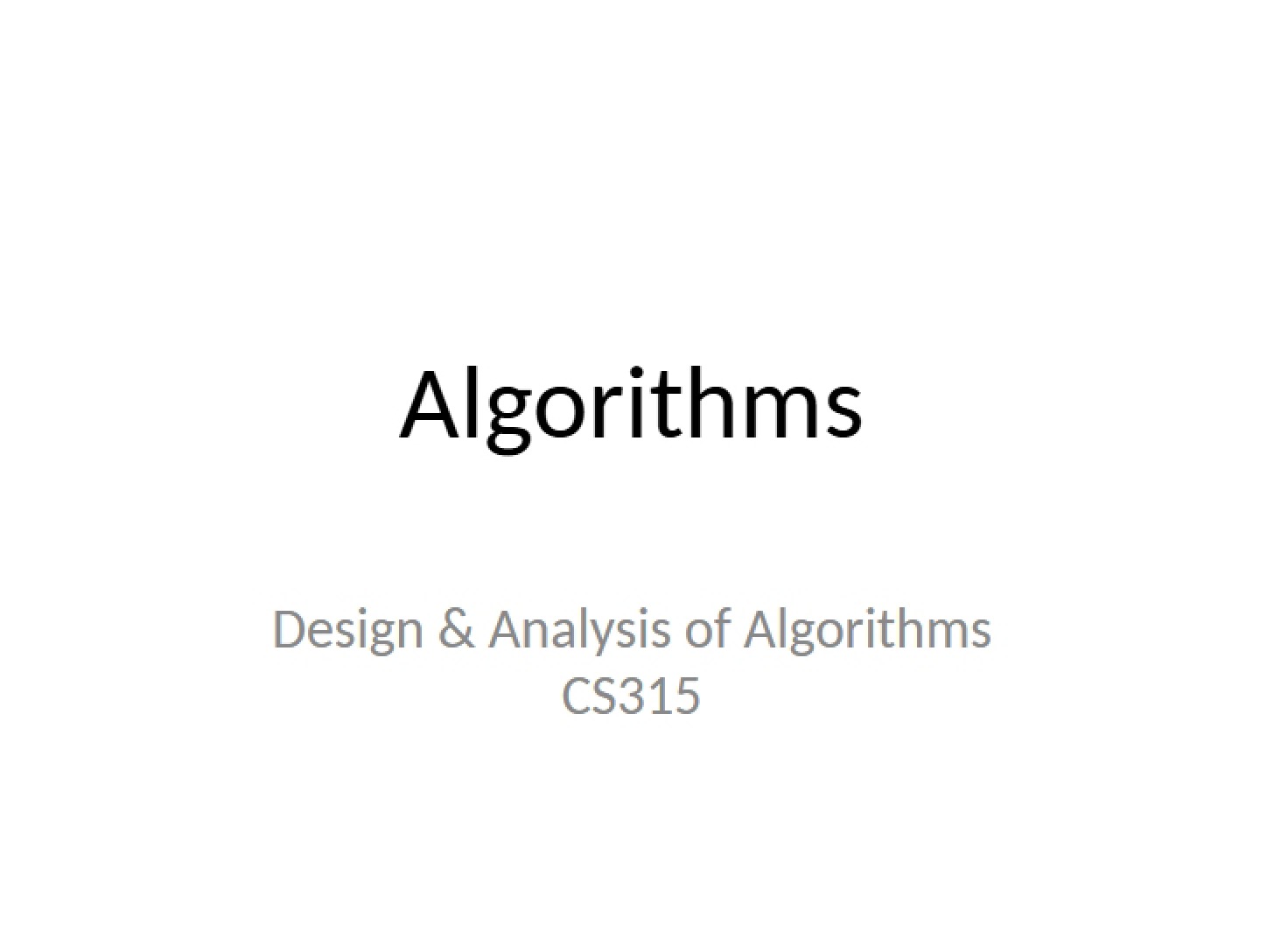 Algorithm Concepts