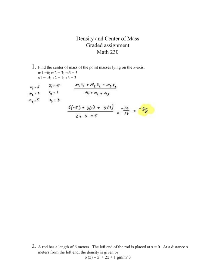 Graded Assignment 5 - Center of Mass