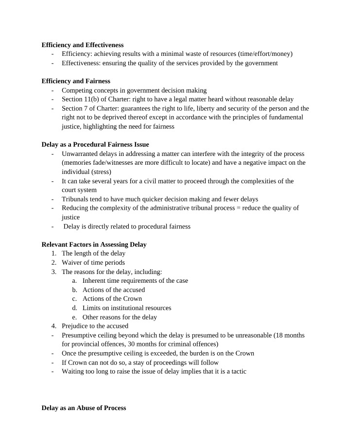Government Decision Making - Efficiency and Effectiveness