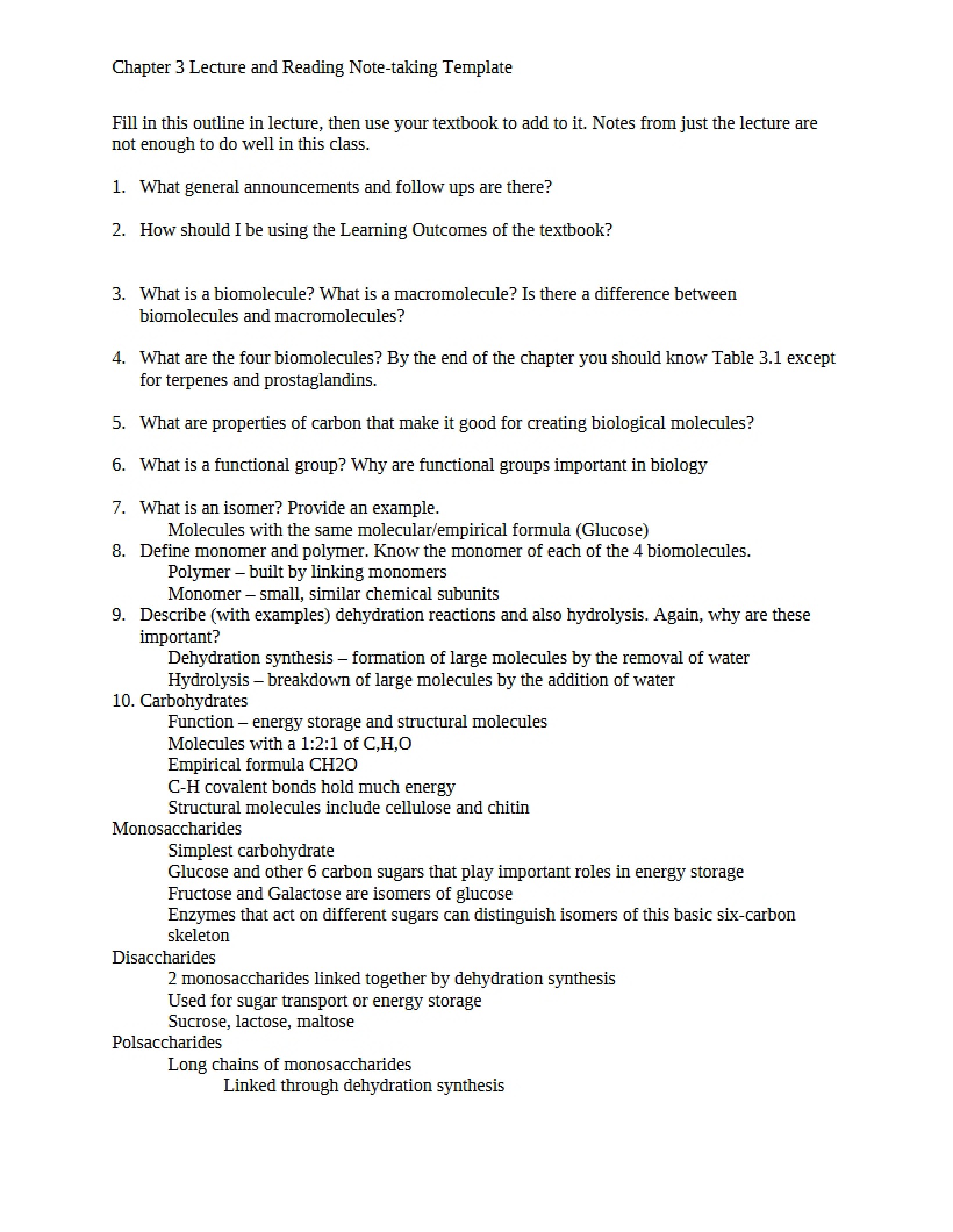 Note-taking Template Chapter 3