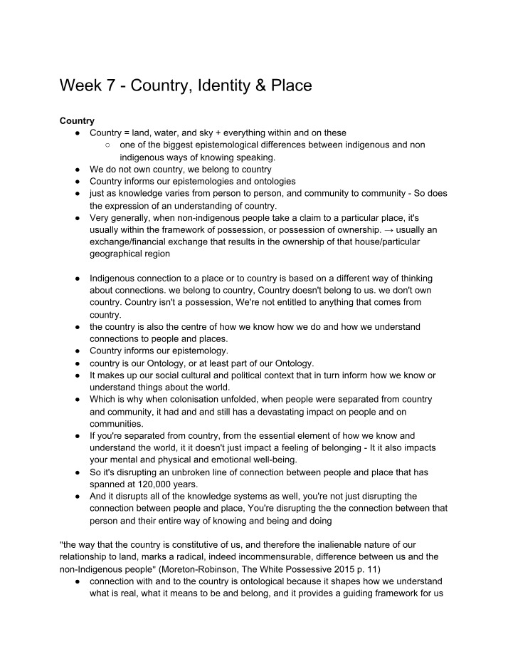 Significance of Country in Indigenous Epistemologies