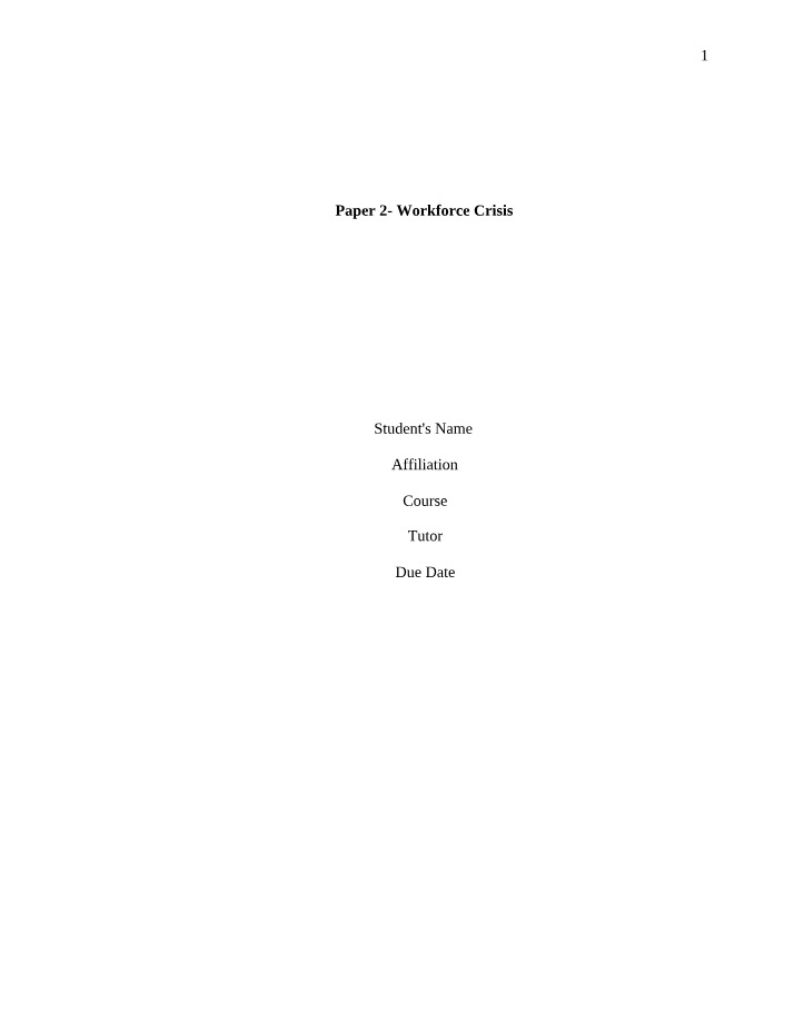 Workforce Crisis - Paper 2