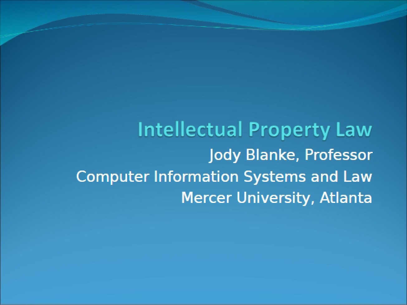 Law of Intellectual Property