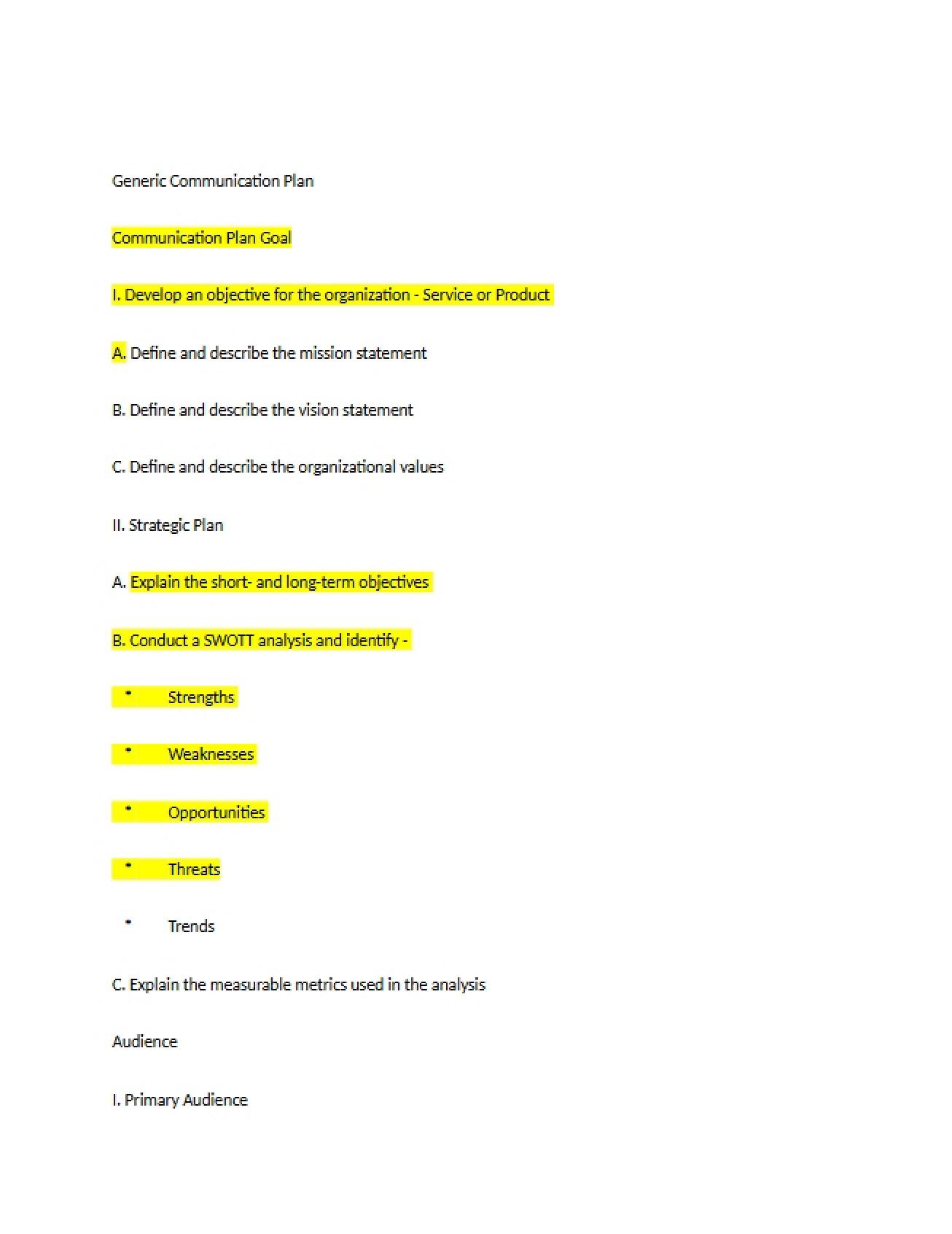 Strategic Plan 2 - COMM 2850