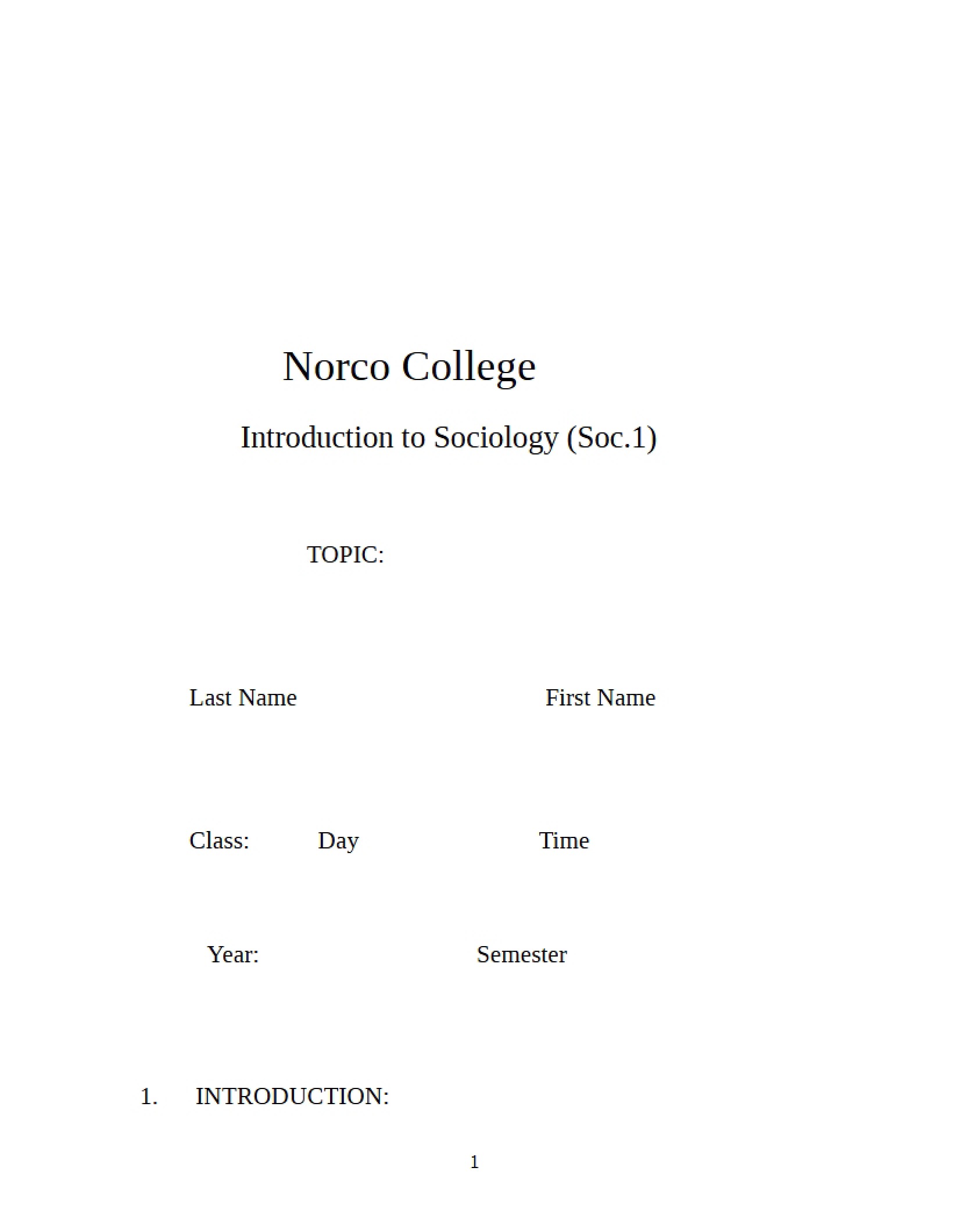 Sociology Study Aid