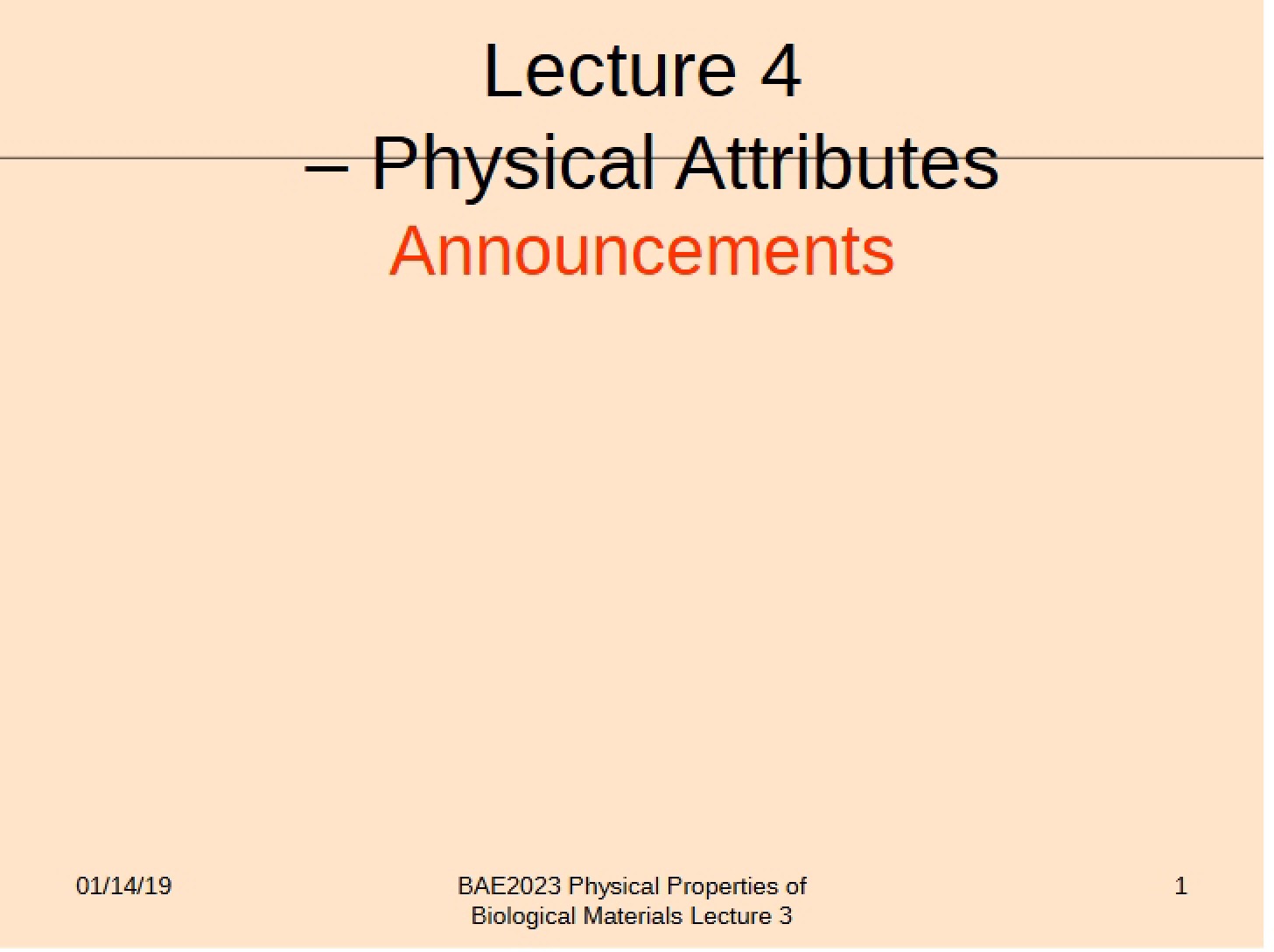 Physical Attributes (Lecture 4)